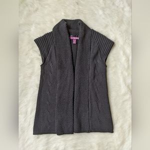 Cap Sleeve Black Drapey Sweater